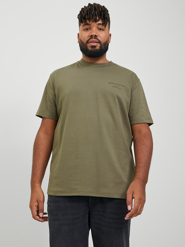 

Футболка JACK & JONES PLUS, хаки