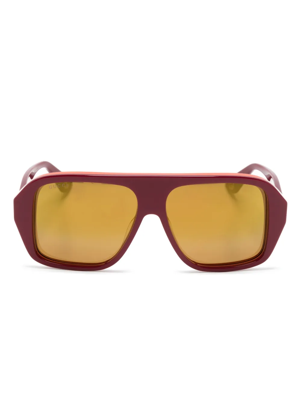 

Солнцезащитные очки в массивной оправе с логотипом Gucci Eyewear, красный