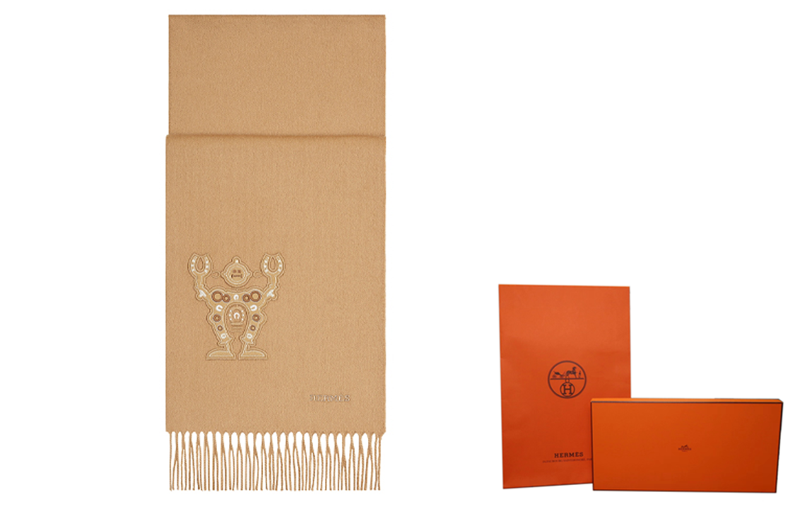 

Вязаный шарф унисекс HERMES, shopping bag