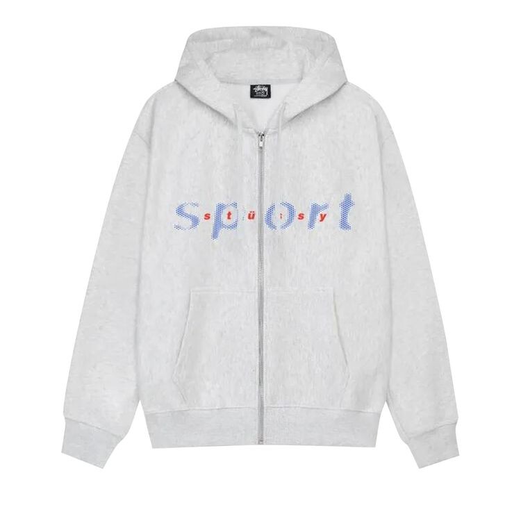 

Худи Stussy Dot Sport Zip Hoodie Ash Heather, серый