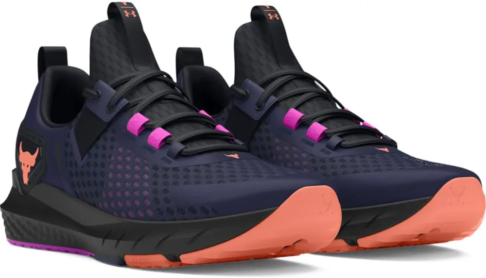 Кроссовки мужские Under Armour Project Rock Blood Sweat Respect 4, темно-синий/черный/оранжевый — фото 2