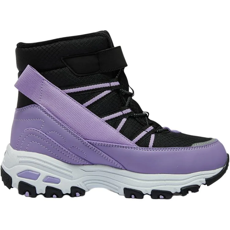 Skechers Детские высокие кроссовки для девочек с противоскользящей подошвой, амортизацией, износостойкие и дышащие, лавандовые — фото 4