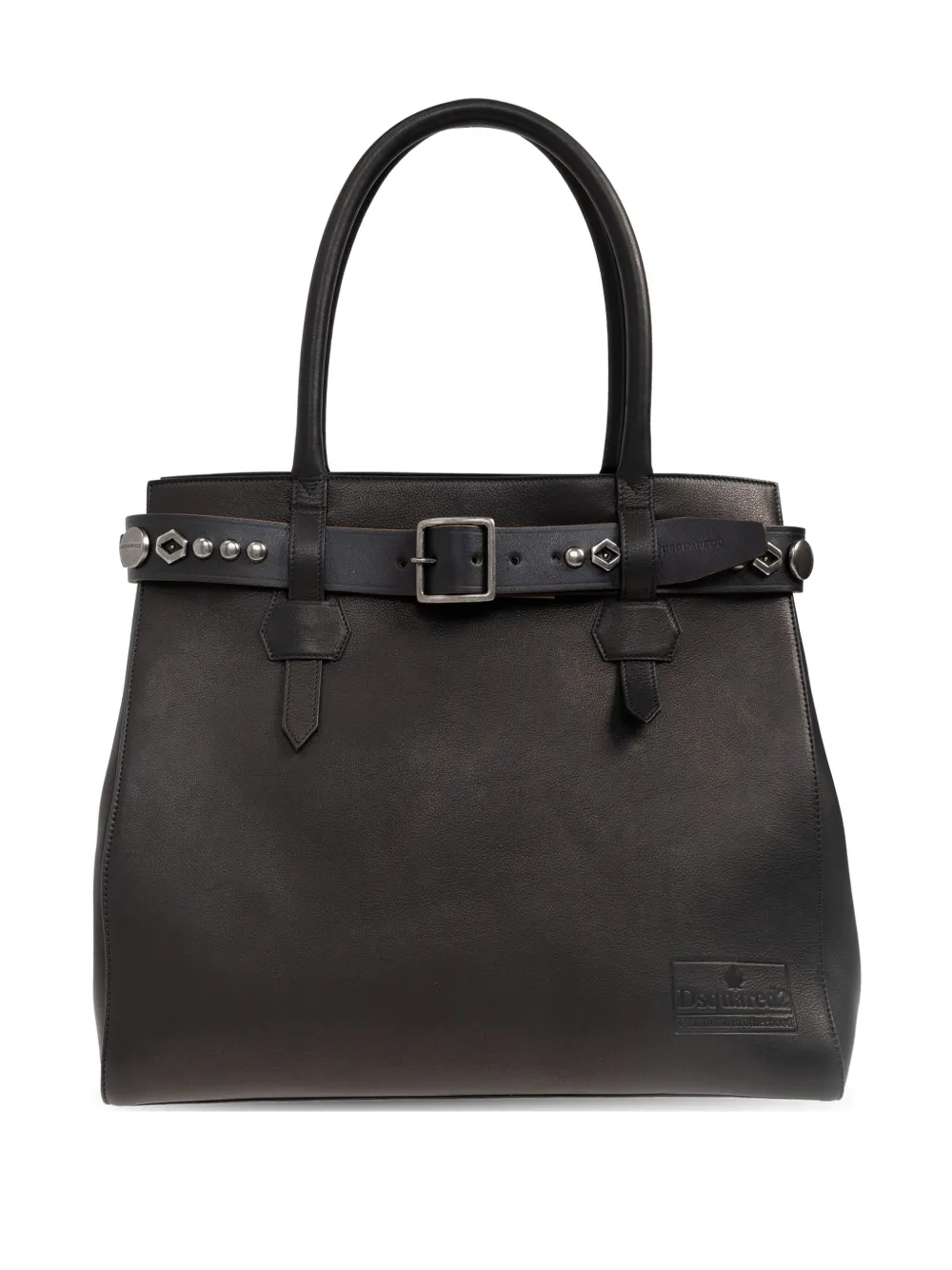 

Сумка-тоут с ремешком и отделкой заклепками Dsquared1, черный
