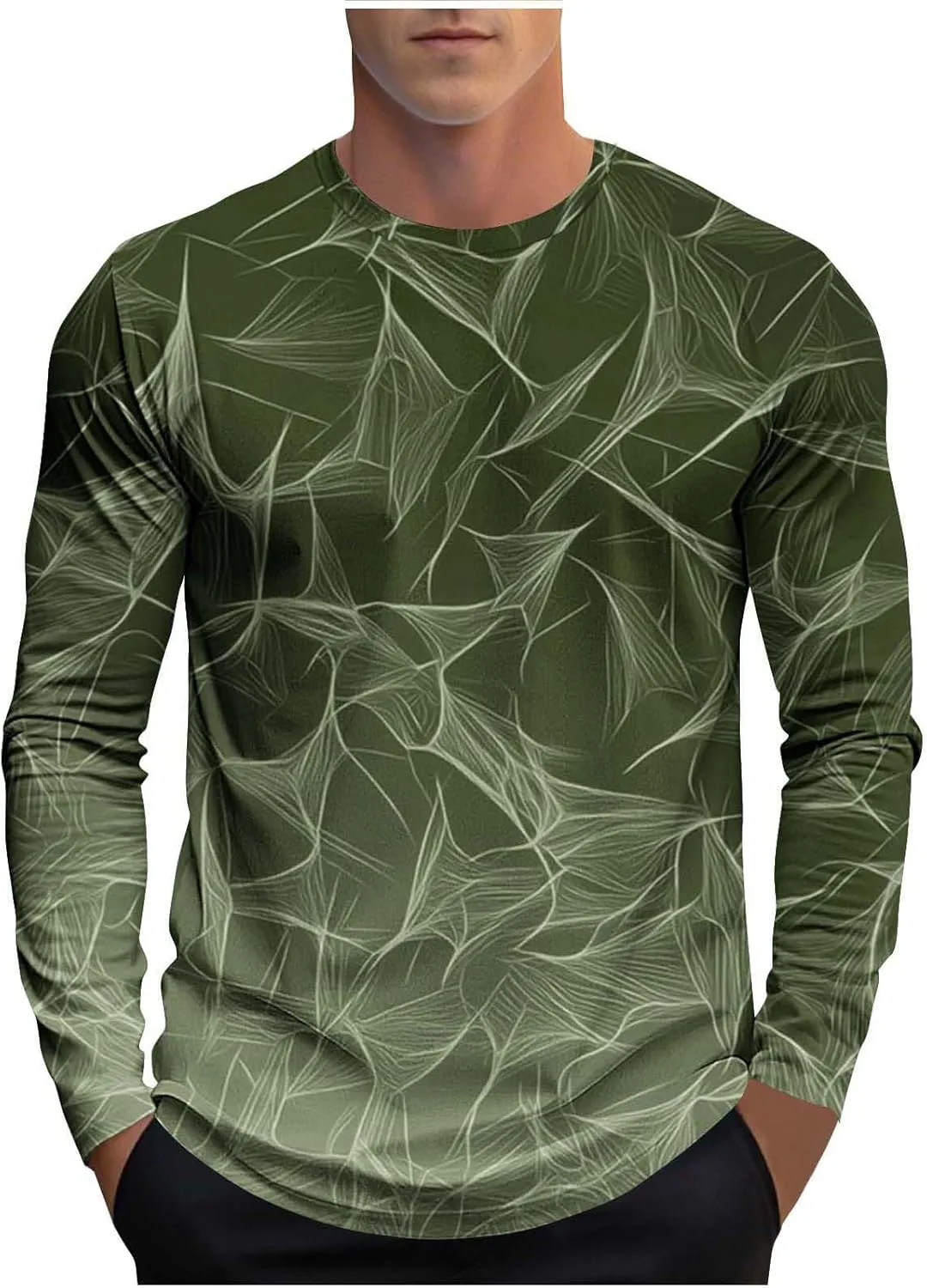 

Футболка с длинным рукавом и 3D принтом Flame для мужчин Big and Tall Xiaojmake