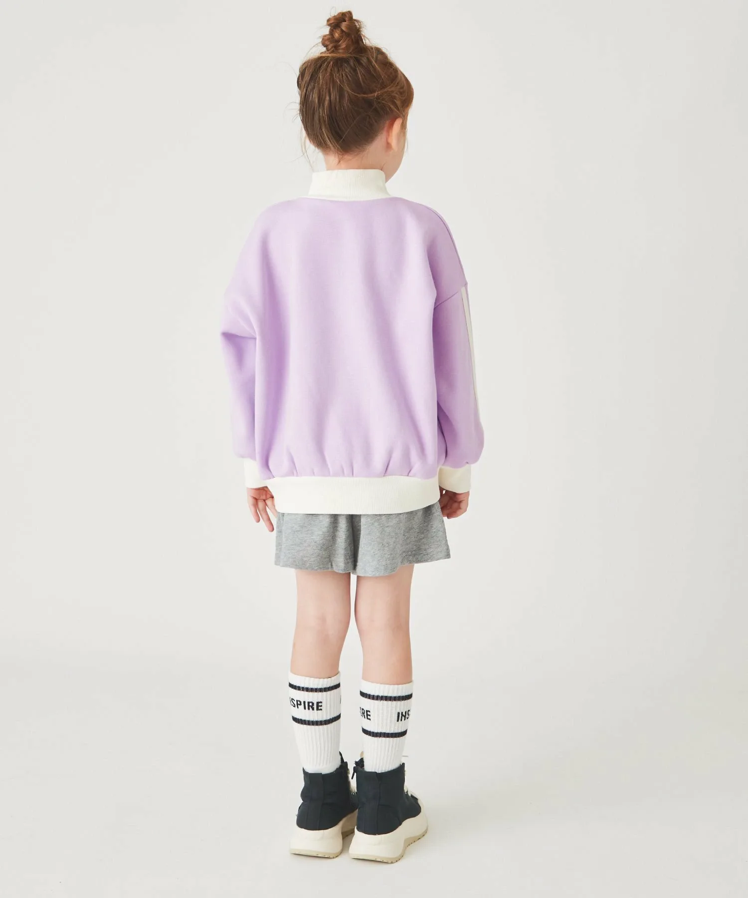 Пуловер с флисовой подкладкой и застежкой-молнией до середины груди Ever Closet, Lavender — фото 3