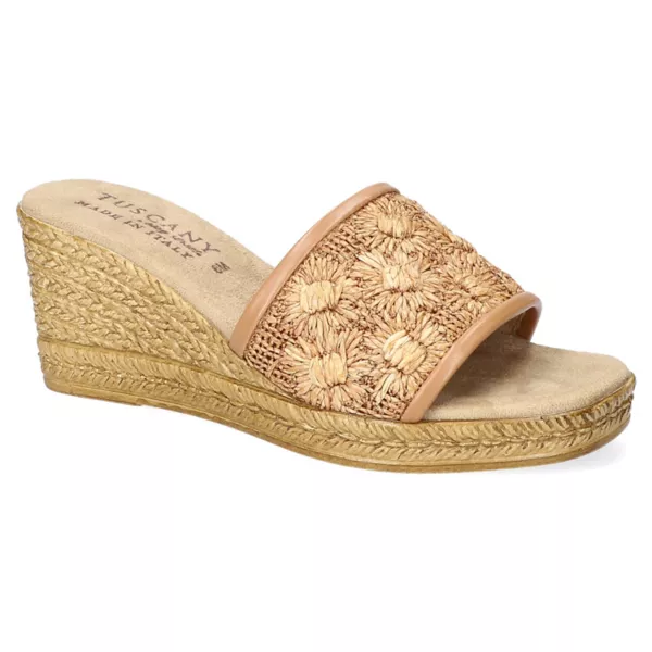 Женские босоножки на танкетке Ricci Tuscany Easy Street, цвет natural raffia flowers