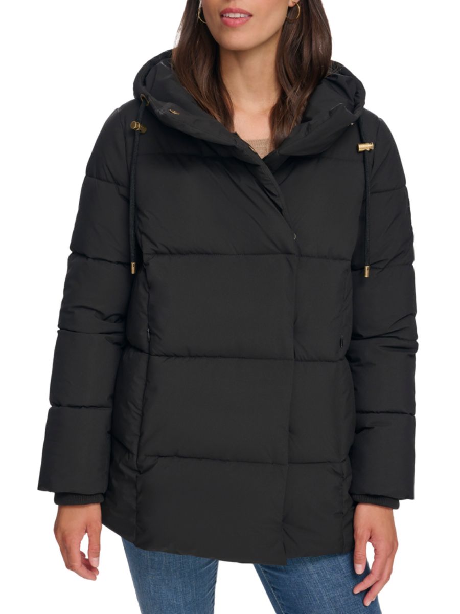 

Стеганая куртка с капюшоном Tommy Hilfiger, черный