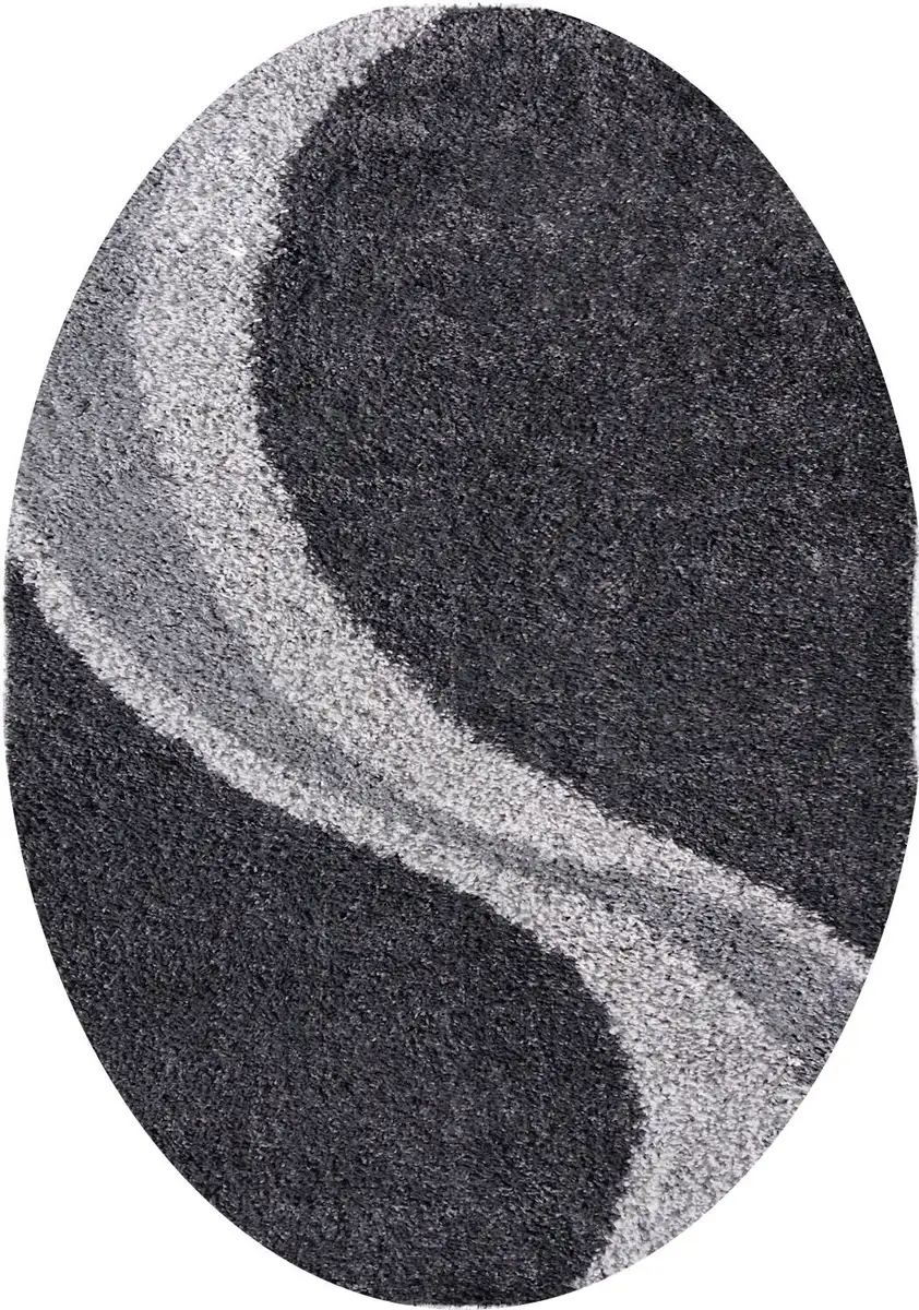 

Ковер мой домашний с высоким ворсом "Фэнтези", овальный, роскошный с высоким ворсом, лохматый, современный дизайн, мягкий и уютный, гостиная My home 80х150 см, серый