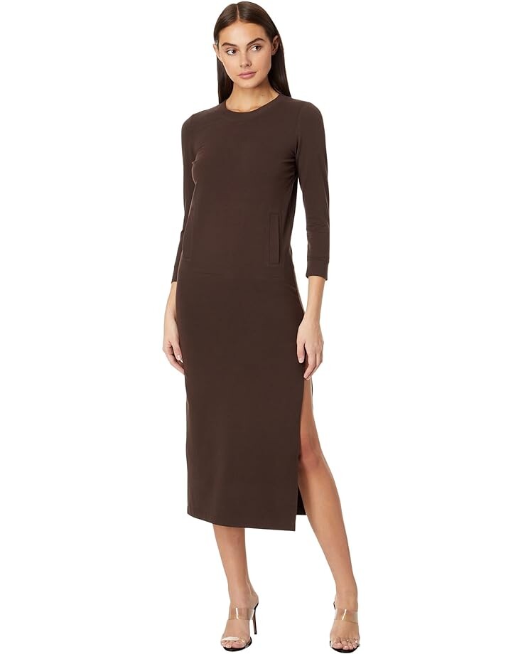 

Платье Norma Kamali 3/4 Sleeve Tailored Terry Gown, цвет Chocolate
