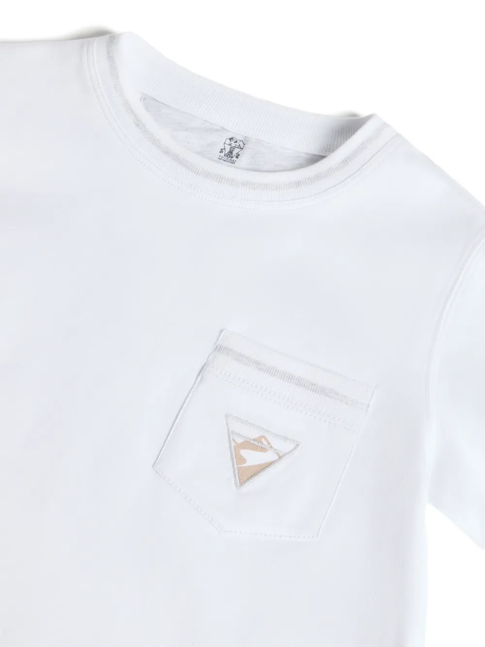Футболка с нагрудным карманом Brunello Cucinelli Kids, белый — фото 3