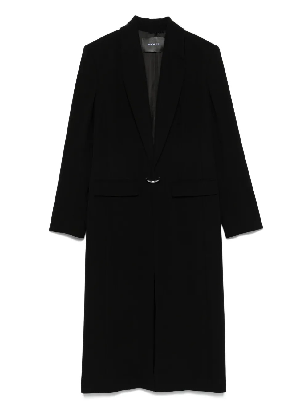 

Однобортное пальто с застежкой Mugler, черный
