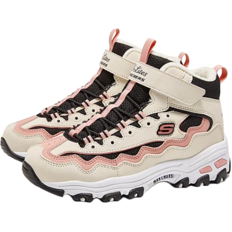 Skechers Kids Нескользящие термоботинки с высоким берцем, бежевые, детские — фото 4