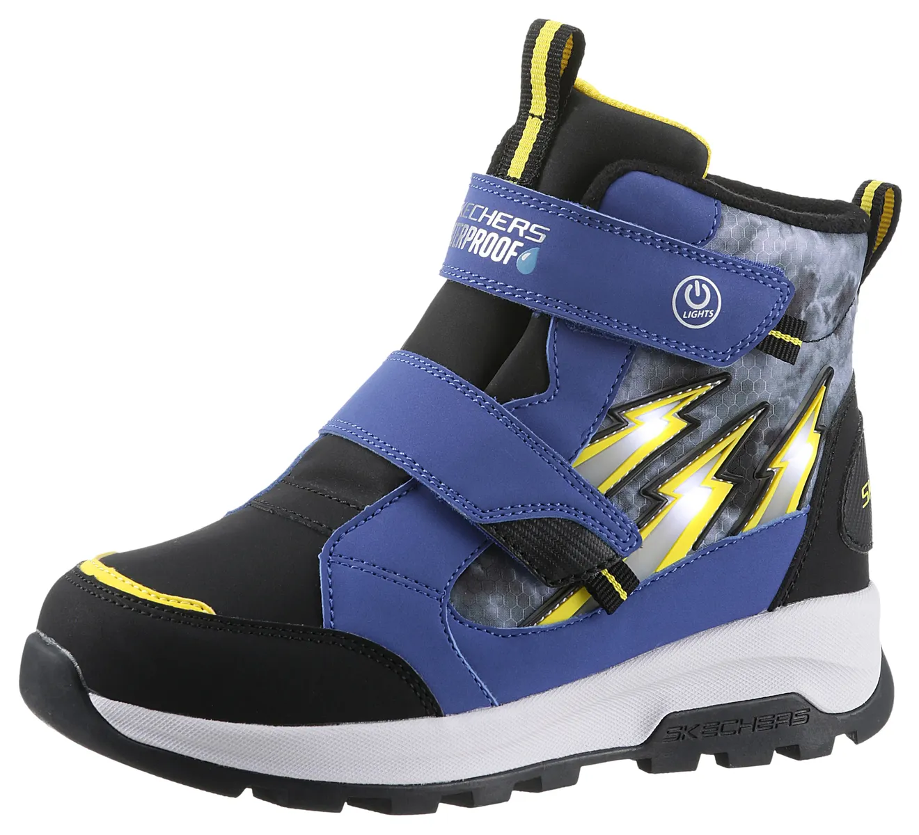 

Детские ботинки Skechers на липучке "STORM BLAZER", уличные ботинки, грязевая обувь, уличная обувь с функцией мигания Skechers Kids, черный