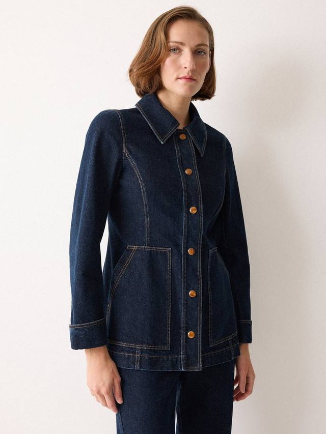 

Стильная джинсовая куртка с панелями Jigsaw, Indigo