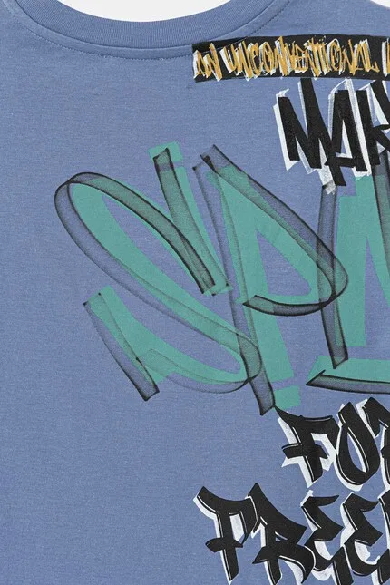 Футболка с принтом модель UCB United Colors of Benetton, синий — фото 3