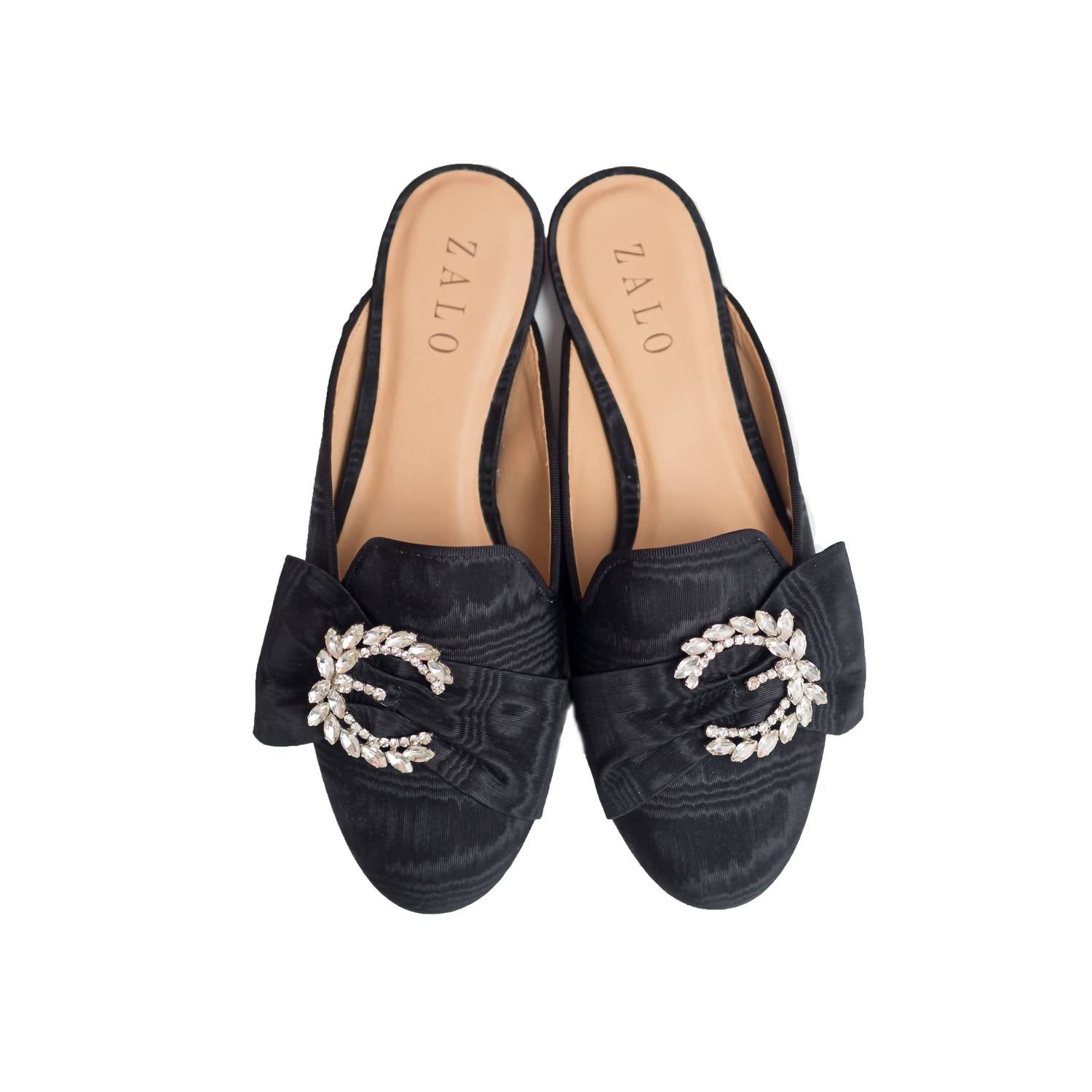 Черные мюли Cheers Moire HOUSE OF ZALO