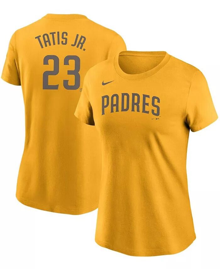 

Женская золотистая футболка Fernando Tats Jr. San Diego Padres с именем и номером Nike