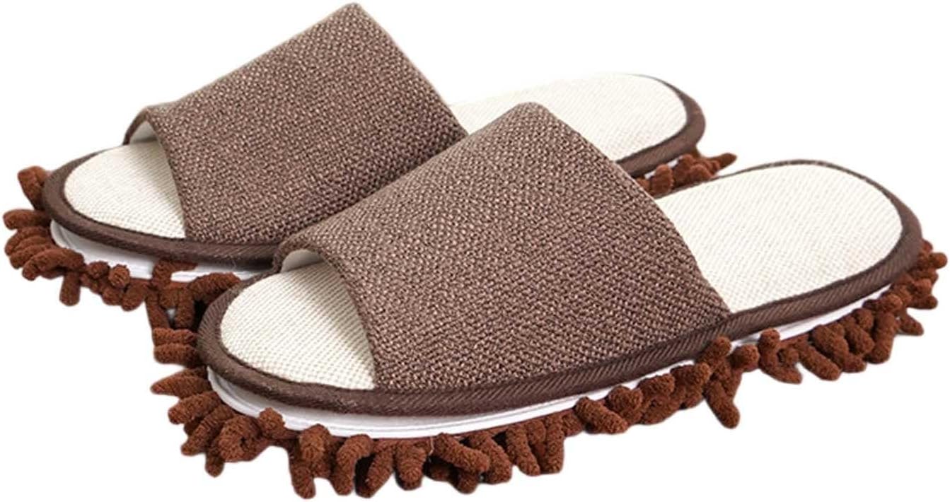 

Моп-тапочки из микрофибры для уборки пола, домашние моп-ботинки, для мужчин и женщин, многоразовые, унисекс, для удаления пыли и грязи Generic, коричневый