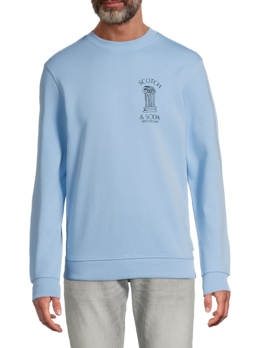 

Хлопковая толстовка с логотипом Scotch & Soda, цвет Medium Blue