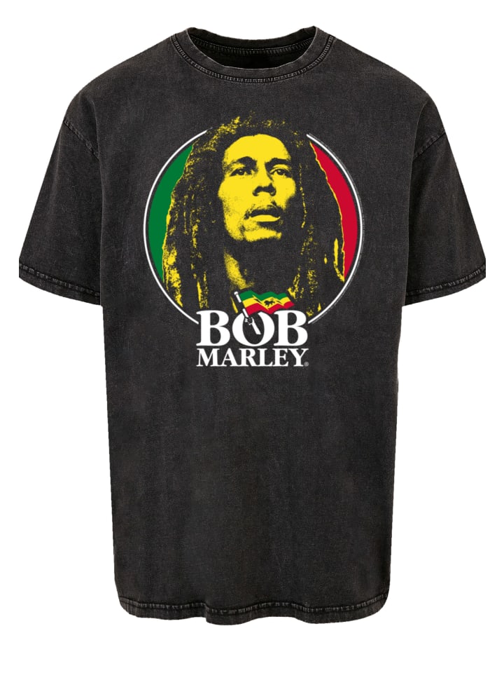 

Футболка большого размера с логотипом Боба Марли и надписью Reggae Music черного цвета F4NT4STIC