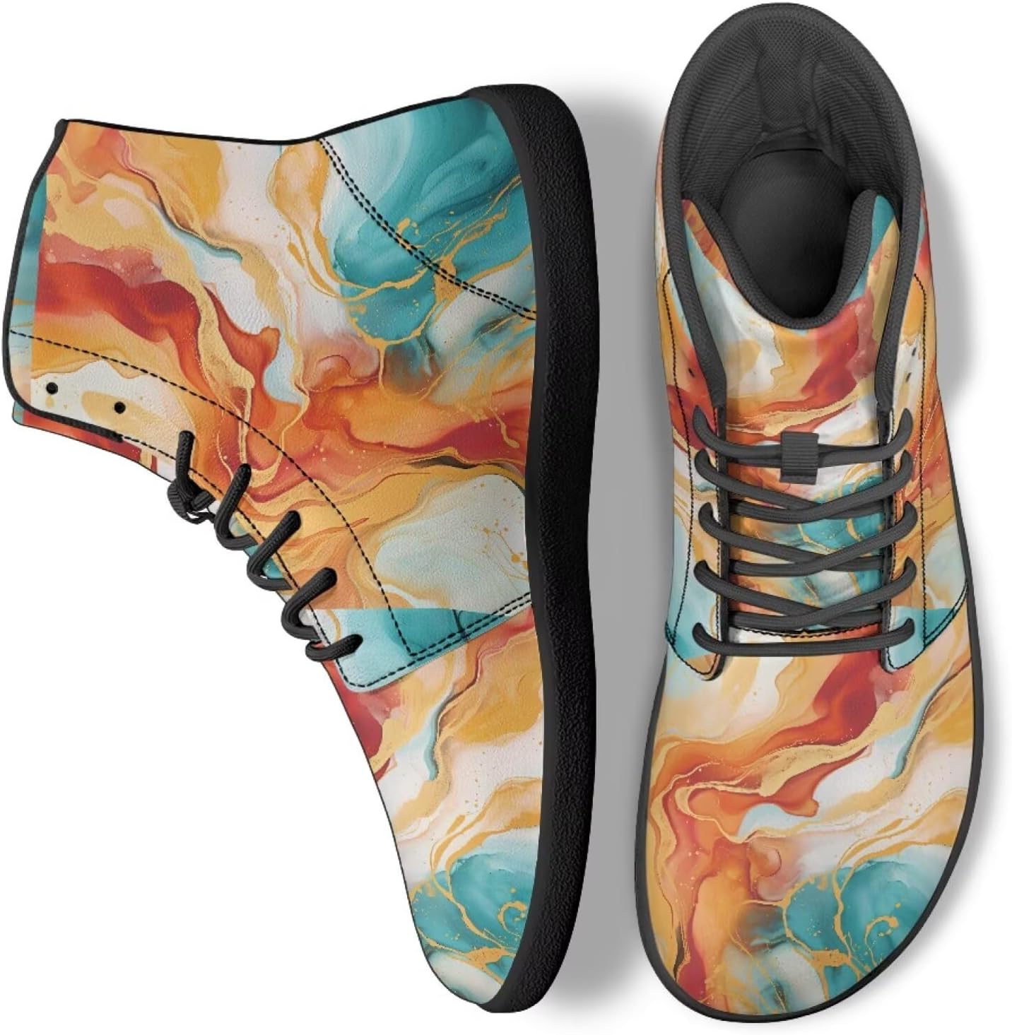 

Высокие кроссовки для ходьбы для мужчин и женщин с широким носком, беговые кроссовки из ПУ-кожи для тренировок Ecaestolph, синий