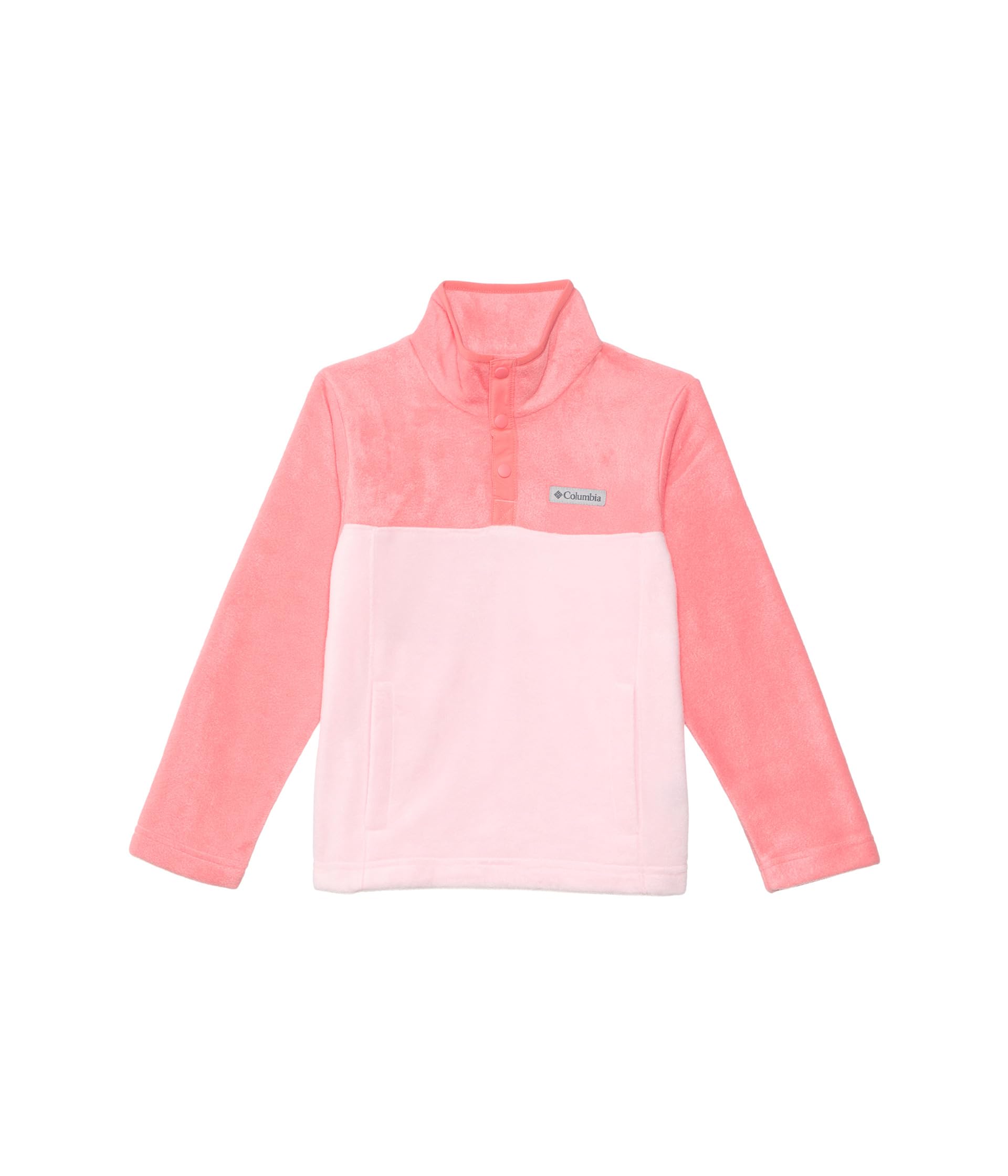 

Пуловер Columbia Kids Steens Mountain II 1/4 Snap Fleece Pullover, цвет Satin Pink/Hot Coral