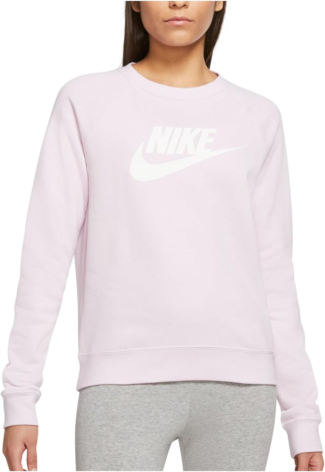 

Nike Женская уютная флисовая толстовка с круглой горловиной плюс сайз (Королевский розовый/Белый, 2X)