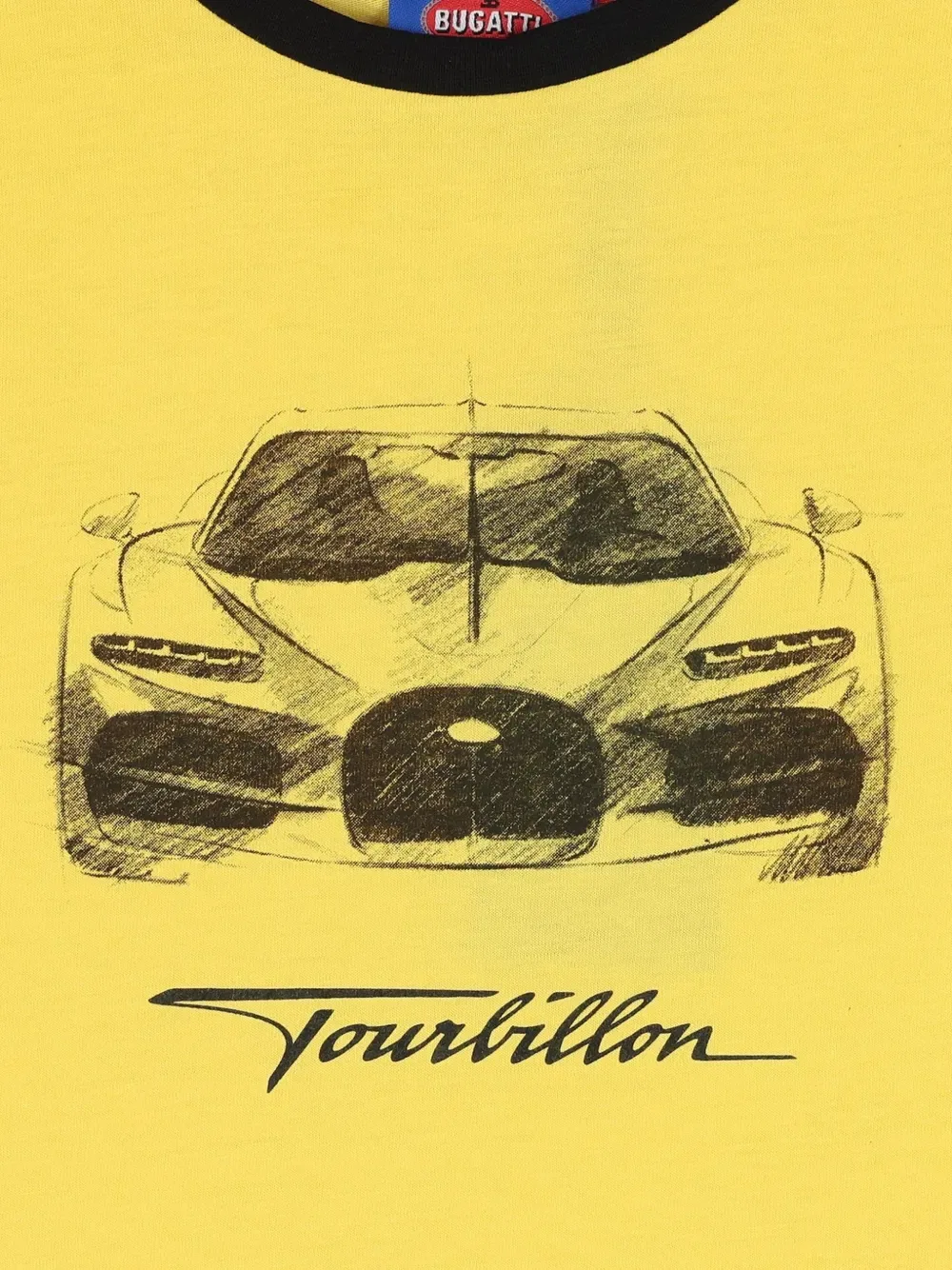 Хлопковая футболка с автомобильным принтом Bugatti Kids, желтый — фото 3