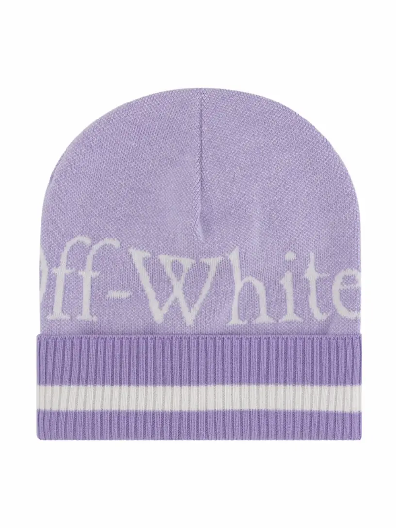 

Шерстяная шапка с логотипом Off-White, сиреневый