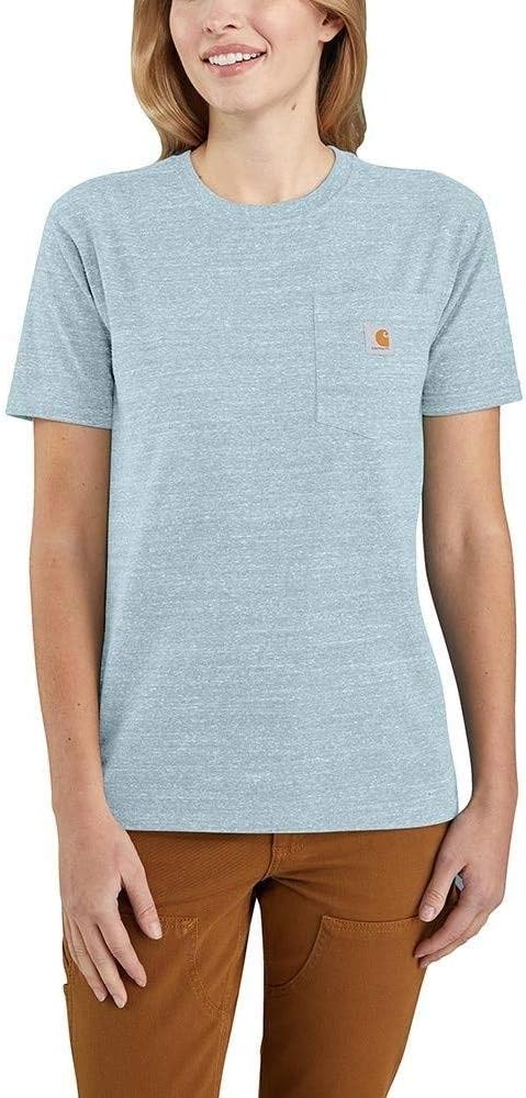 

Carhartt женская футболка с карманом, свободный крой, плотная ткань, короткий рукав, Tourmaline Snow Heather, Белый, Carhartt женская футболка с карманом, свободный крой, плотная ткань, короткий рукав, Tourmaline Snow Heather