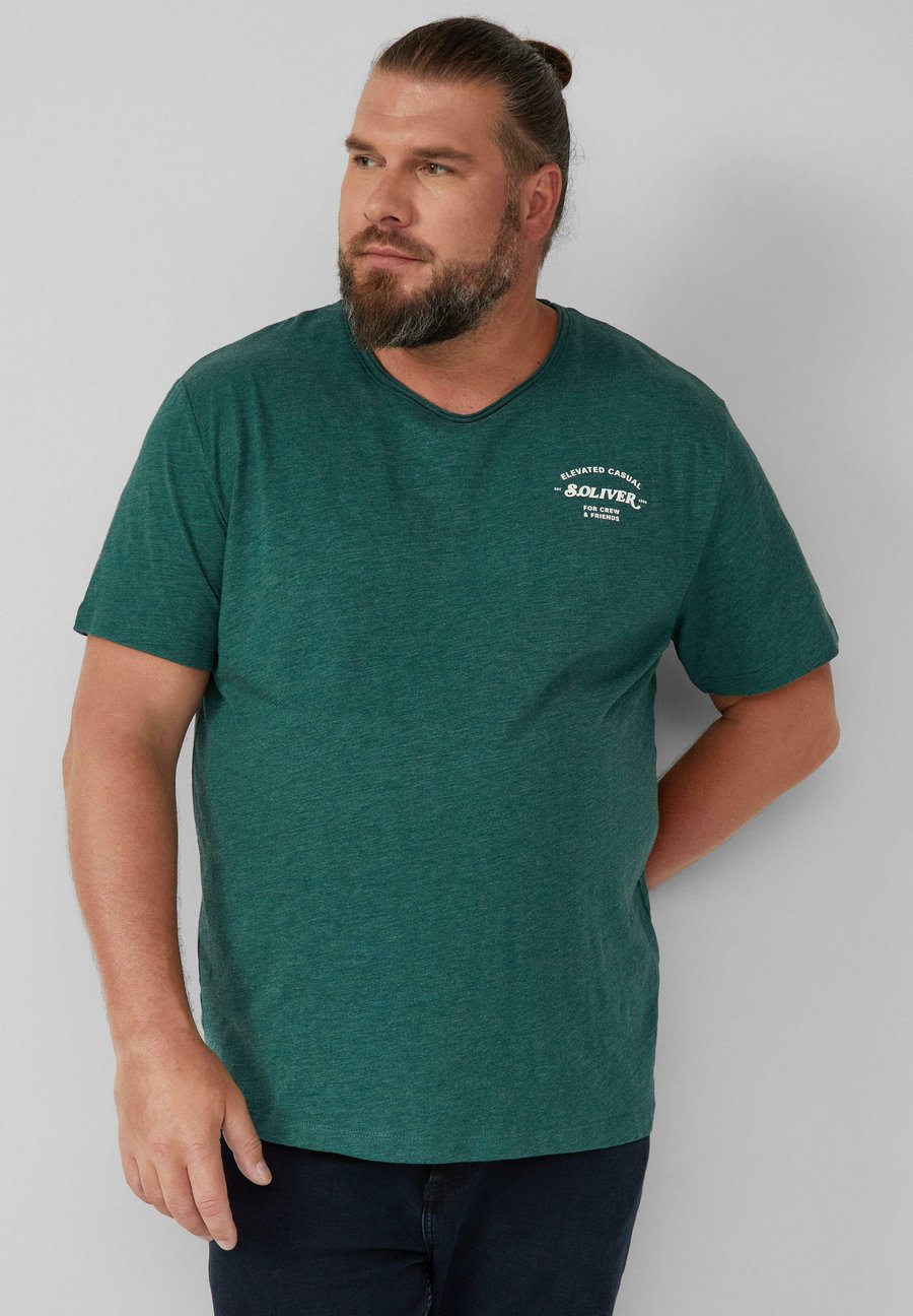 

Футболка s.Oliver MELIERTES MIT ROLLKANTE UND FRONTPRINT, Olivgrün/Green, Зеленый, Футболка s.Oliver MELIERTES MIT ROLLKANTE UND FRONTPRINT, Olivgrün/Green