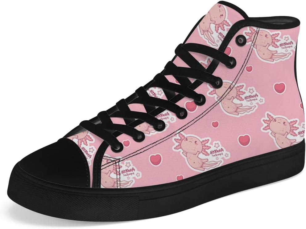 

Кеды на высокой подошве Chebing Axolotl из холщовой ткани, с шнуровкой, повседневная обувь, подарок для мужчин и женщин, розовый