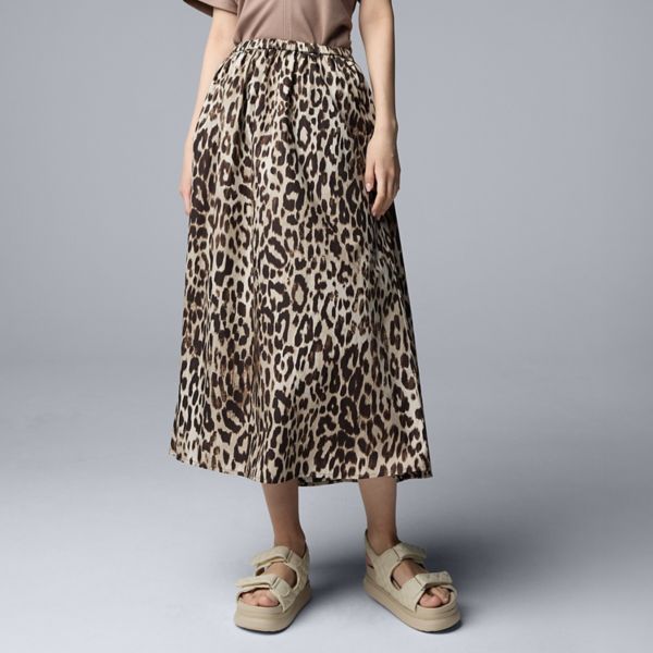 

Мини-юбка миди на резинке Simply Vera Vera Wang, цвет beige leopard spots