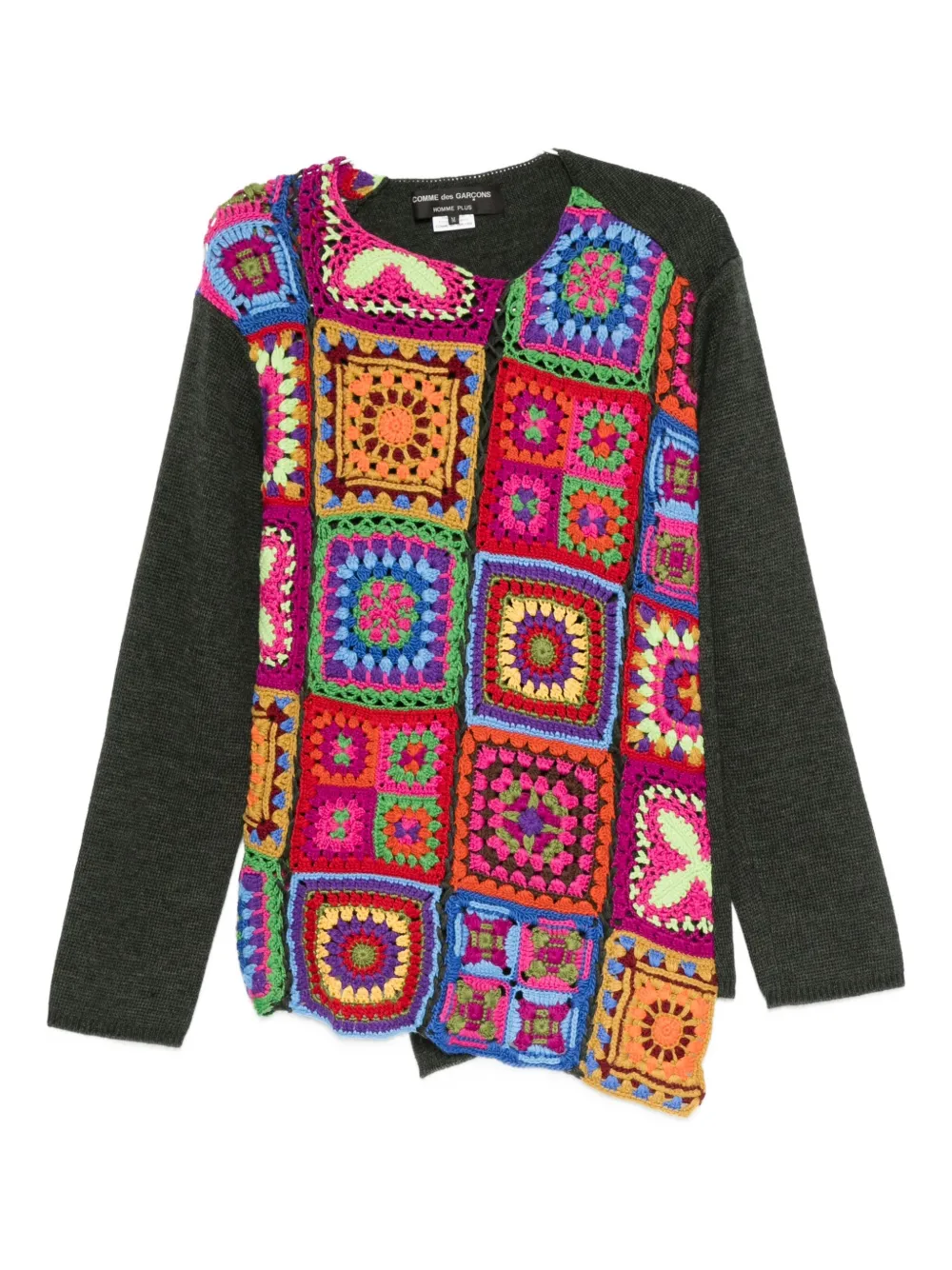 

Шерстяной свитер с вязаной вставкой Comme des Garçons Homme Plus, красный