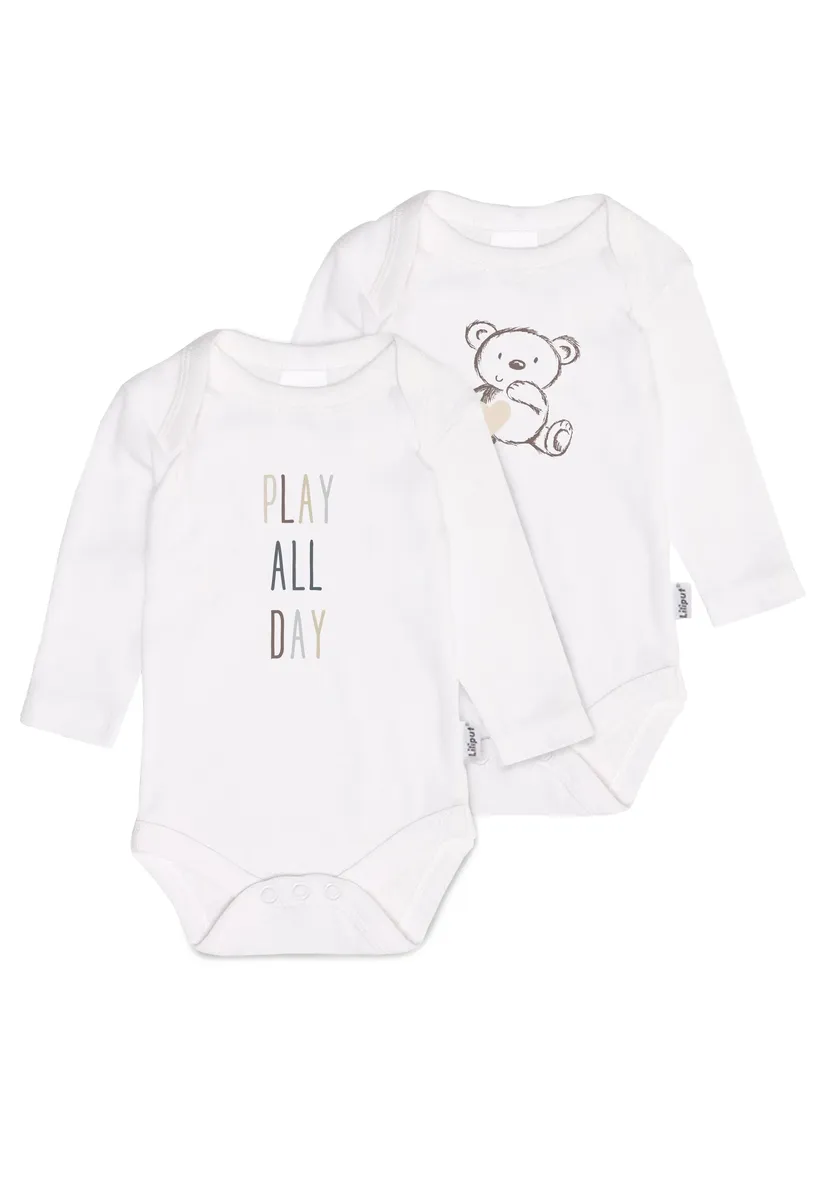 

Лилипутовое боди "Играй весь день" с круглым вырезом Liliput, белый