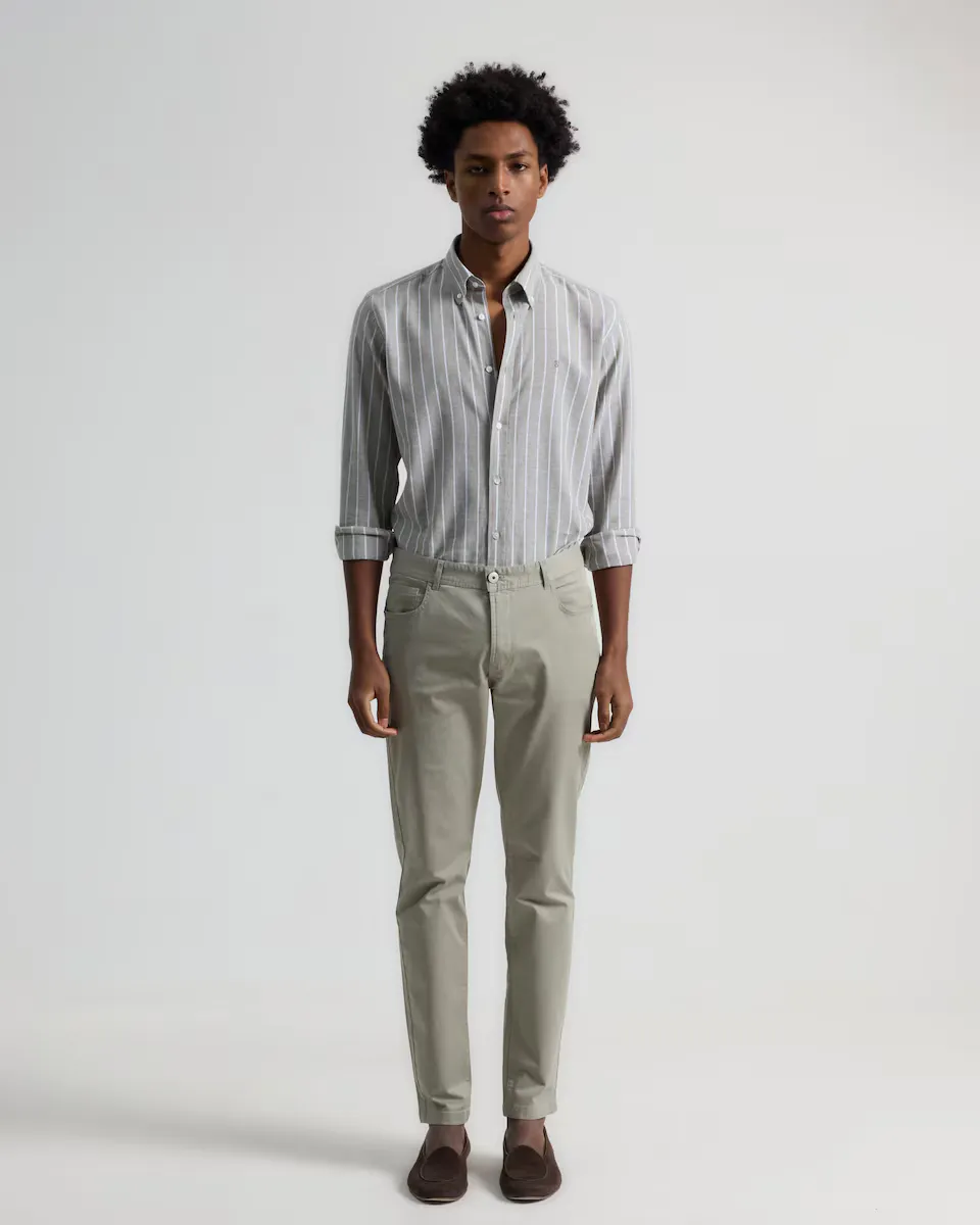 

Мужские брюки пять карманов темно-зеленые PuroEgo, темно-зеленый