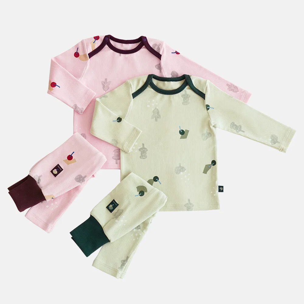 Детское нижнее бельё Bamboobebe Bamboo Rib Knit Onmaul с длинными рукавами