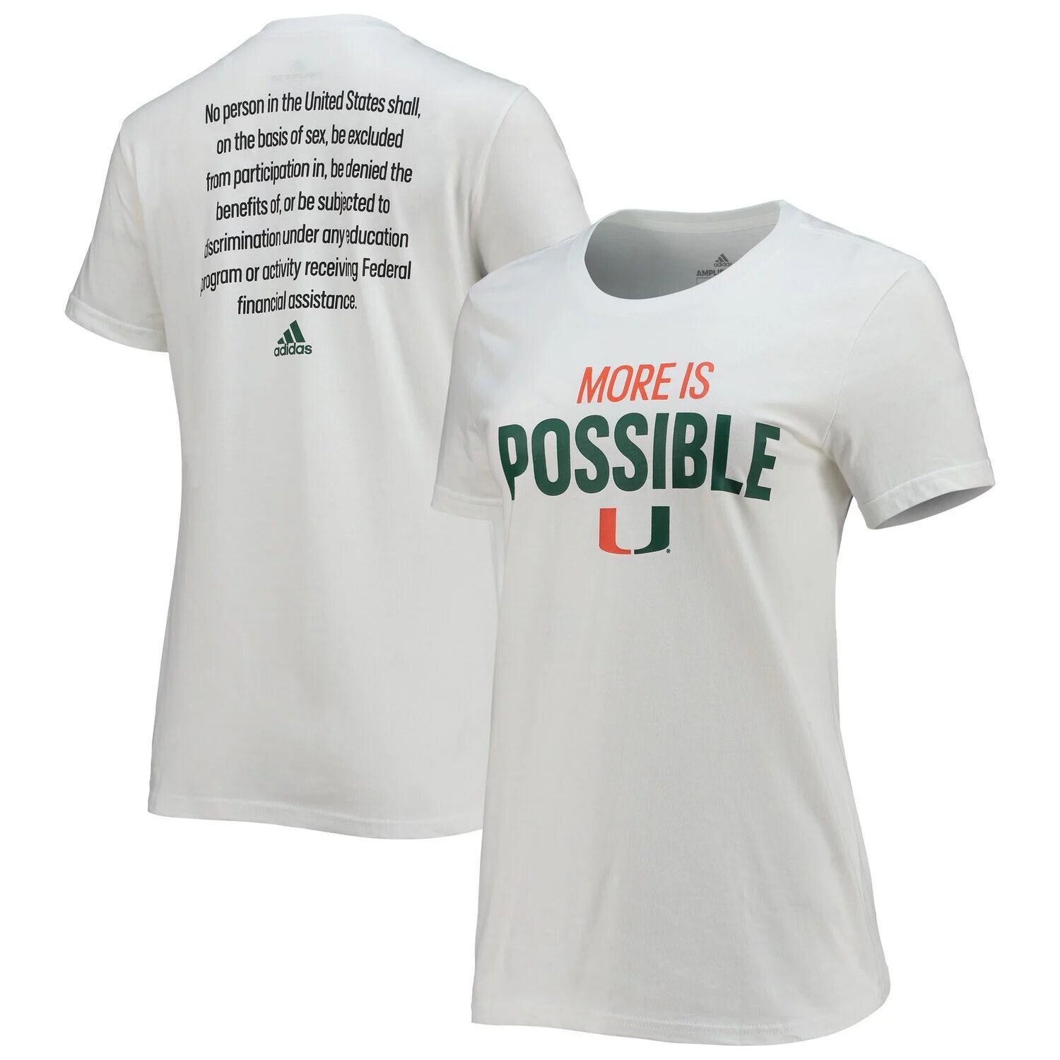 

Женская футболка adidas White Miami Hurricanes More Is Maybe adidas