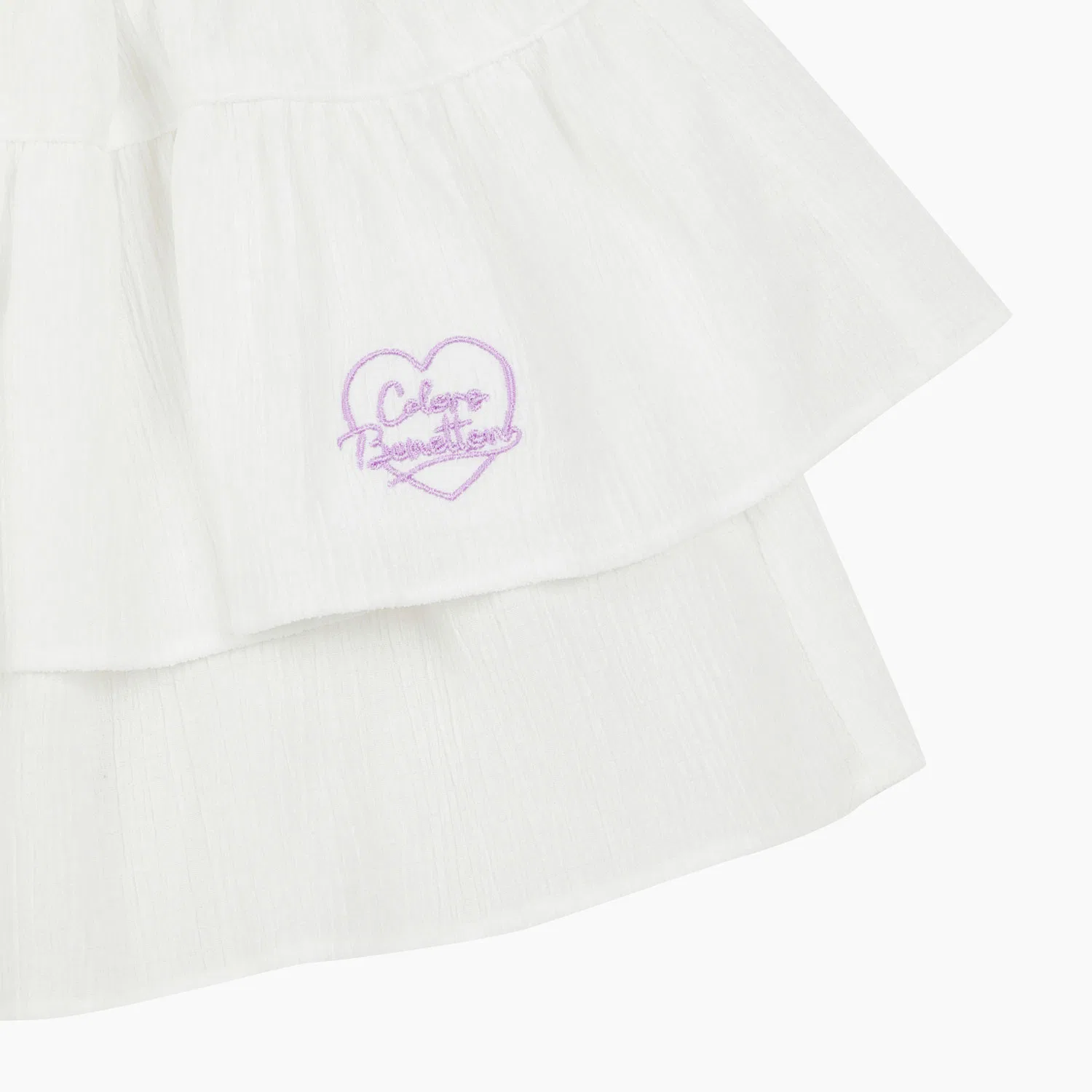 Детская летняя юбка-брюки с ярусами белая от Benetton Kids — фото 4