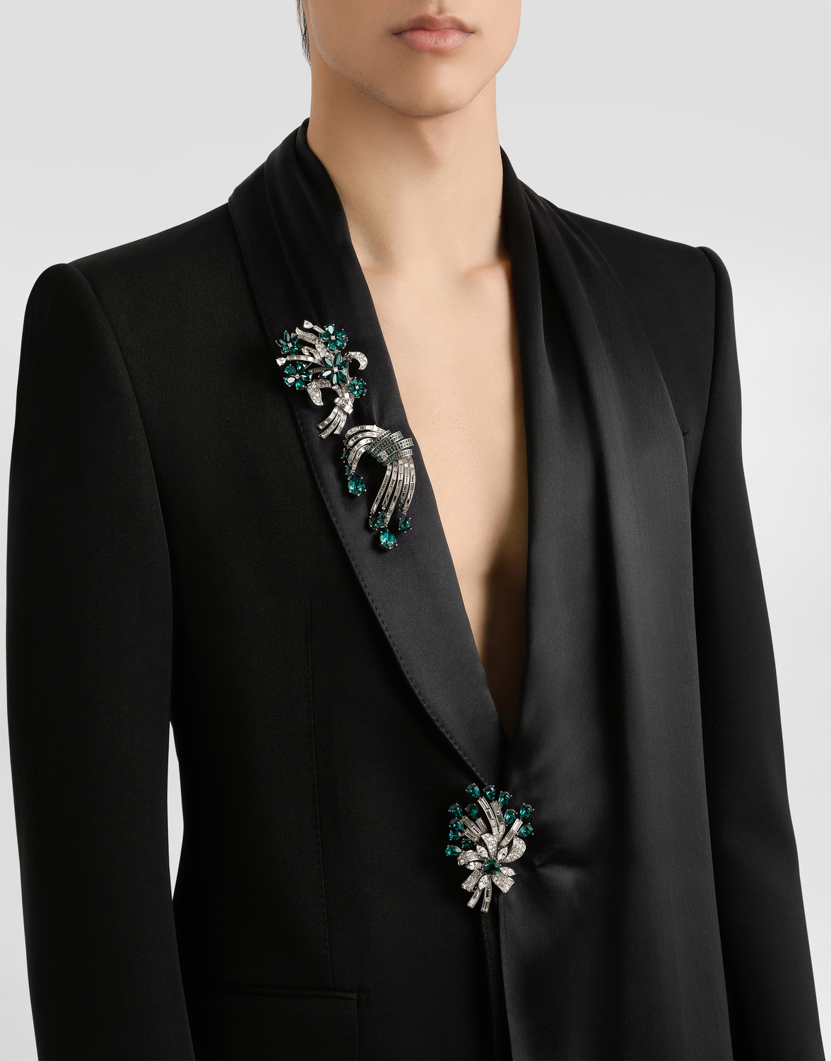Однобортный пиджак из шерстяного габардина Dolce & Gabbana, черный — фото 4