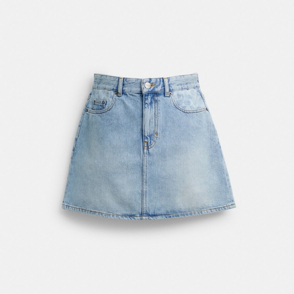 

Юбка Coach Denim Mini Skirt, цвет Medium Wash