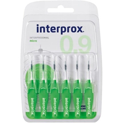 

Зеленые микрощеточки для межзубных промежутков, 6 шт., Interprox