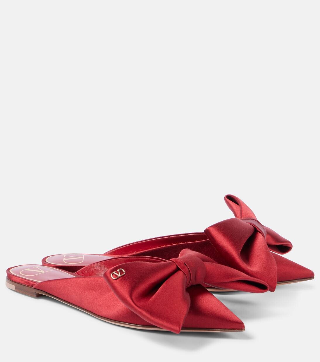 Атласные мюли с бантом 05 Valentino Garavani, цвет rosso v