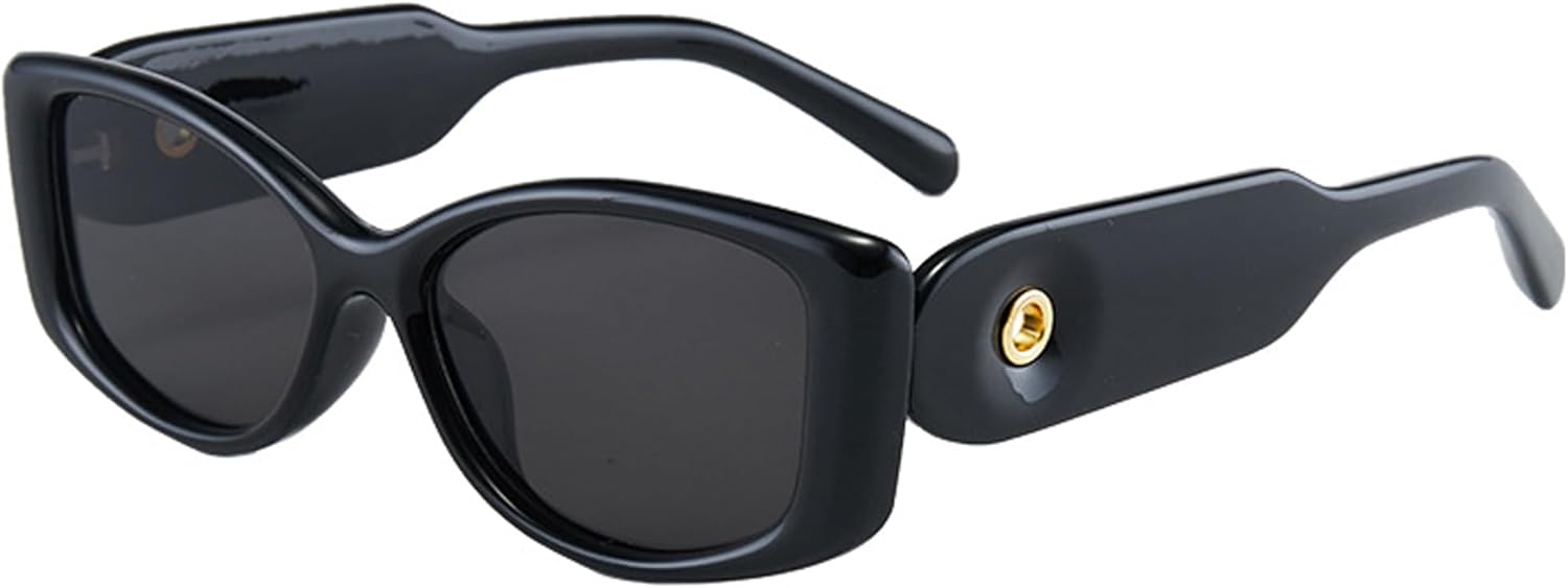 

Солнцезащитные очки bullabulling в толстой квадратной оправе для женщин и мужчин, массивные прямоугольные солнцезащитные очки черного цвета с защитой от УФ-излучения UV400, Black