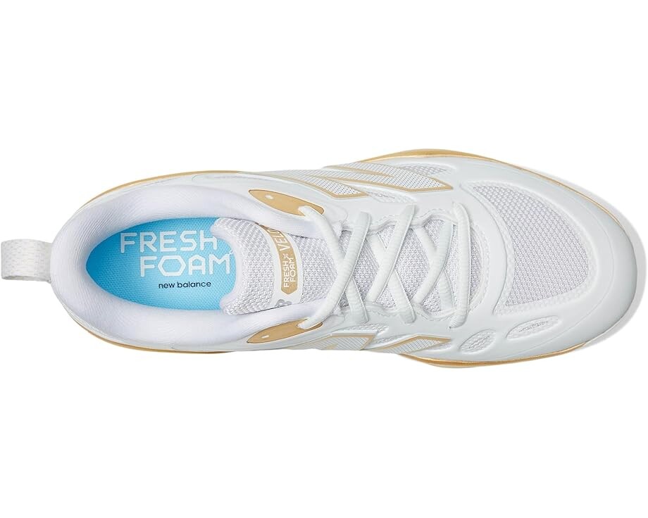 Кроссовки New Balance Fresh Foam X Velov4 Metal, цвет White/Gold — фото 2