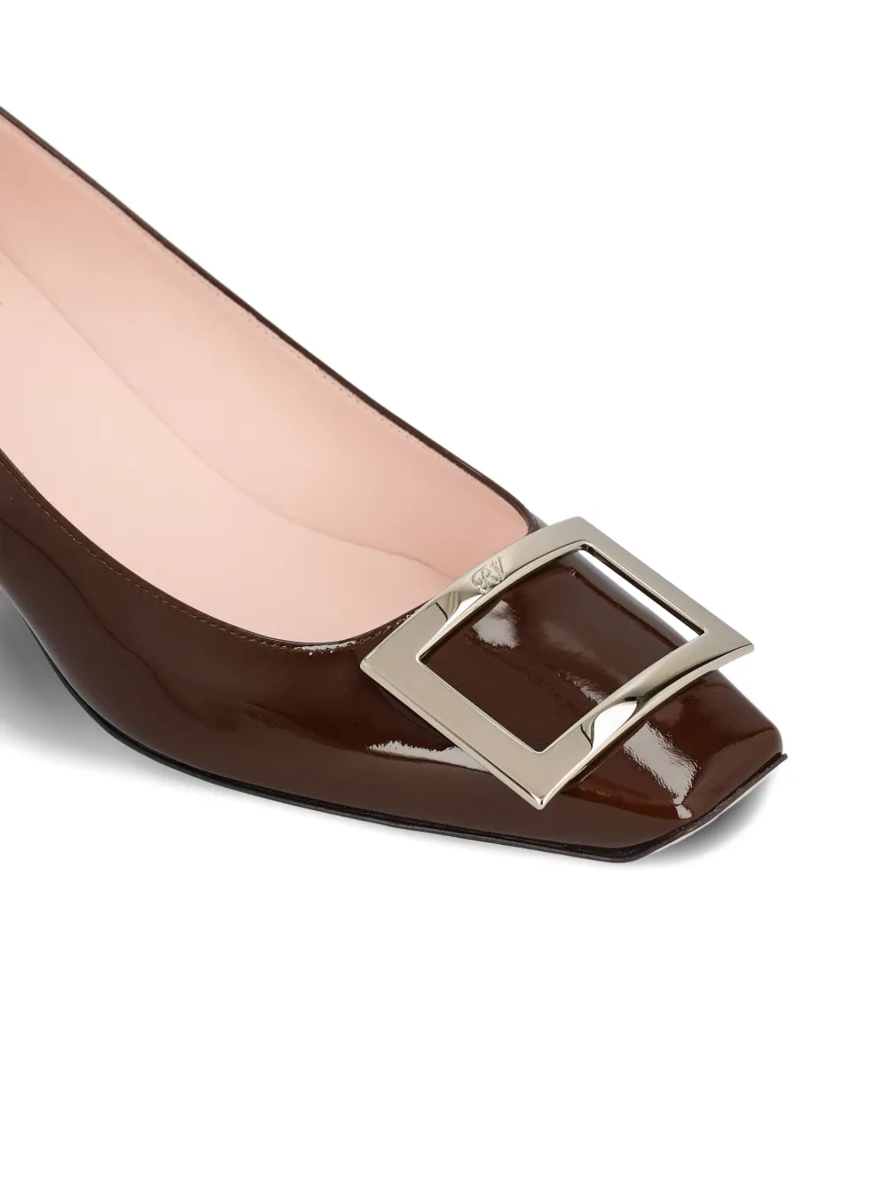 Туфли-лодочки Trompette на каблуке 45 мм Roger Vivier, коричневый — фото 3
