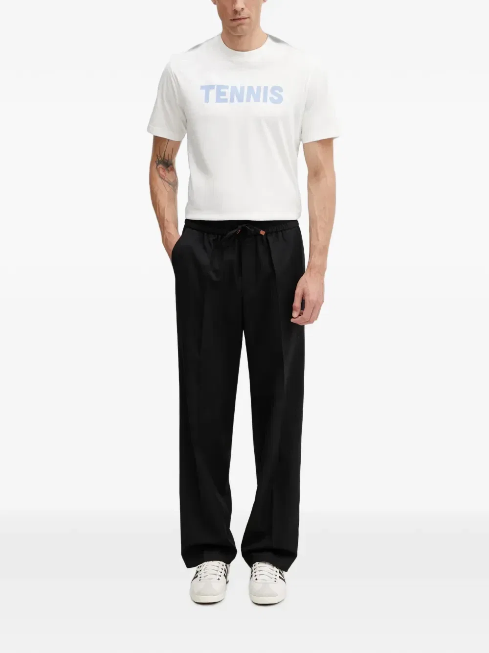 Футболка с круглым вырезом и короткими рукавами Lacoste, белый — фото 2