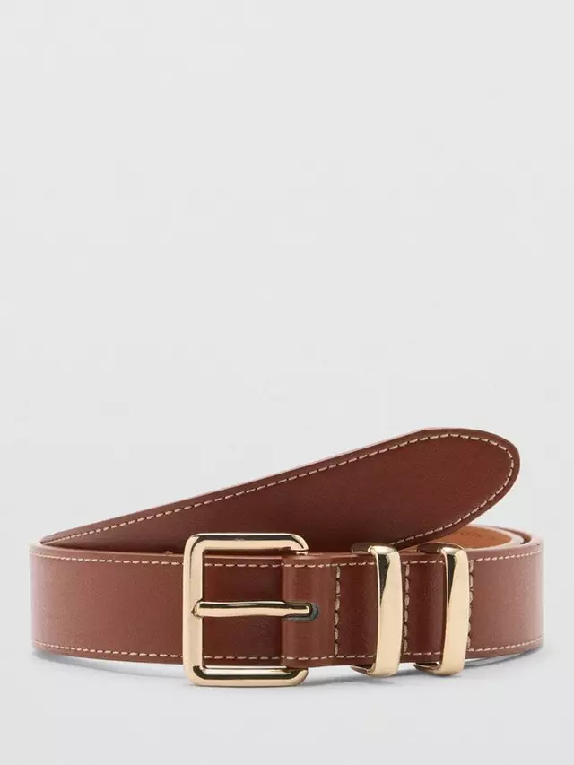 

Ремень Mango Bella Faux Leather, коричневый