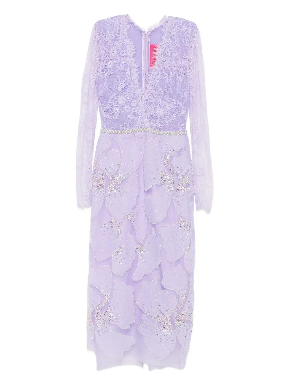 

Платье с украшением и кружевной аппликацией MIAU by Clara Rotescu, фиолетовый