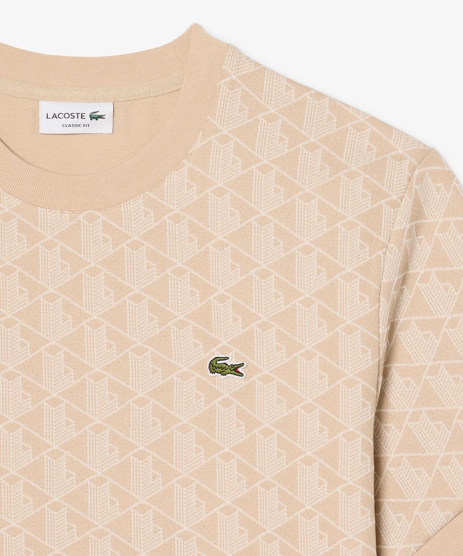 Унисекс футболка с монограммой LACOSTE серая — фото 3